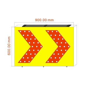 RoHS Energy Saving IP65 Yellow Chevron Sign , Double Chevron Sign
