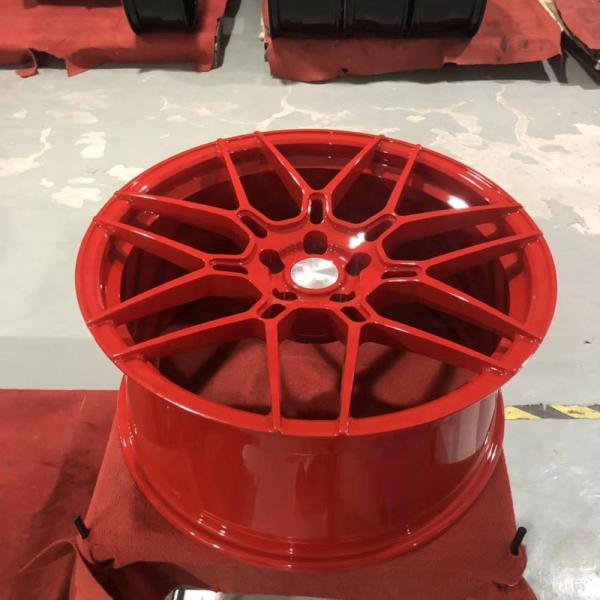 18'' 19'' 20'' 21'' 22 InchRed Colour polished Monoblock Forged Alloy Wheels