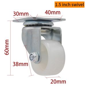 1.5 Inch Threaded Swivel Casters Small Caster Wheels With Brakes