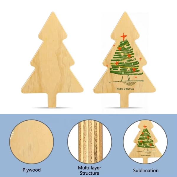 Christmas Tree Shape Blank Pizza Breads Wooden Food Tray Wood Sublimation Cheese Chopping Board