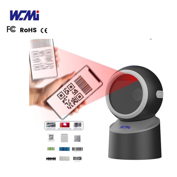 Quality WCMI 1d&2d Hands Free Bar Code Cord Scanner High Speed Barcode Reader Desktop QR 2d  Scanner Work With Printer wholesale