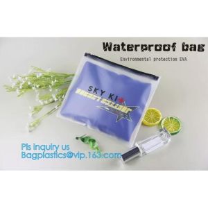 China Eco-friendly Clear Travel EVA Cosmetic Bag with Slider Zipper Closure, matte slider printing customized frosted pvc bag on sale