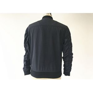 Mens Navy Blue Bomber Jacket With Tape On Front Chest Exstreamed On Sleeve