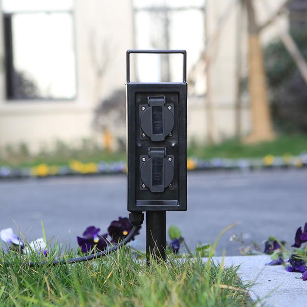 Outdoor Garden In-ground Lawn Plug-in Electrical Power Sockets Outlet Stake 10A