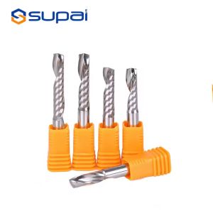SUPAL Cemented Carbide 1 Flute CNC End Mill With DLC Coating Wooden Router Bits