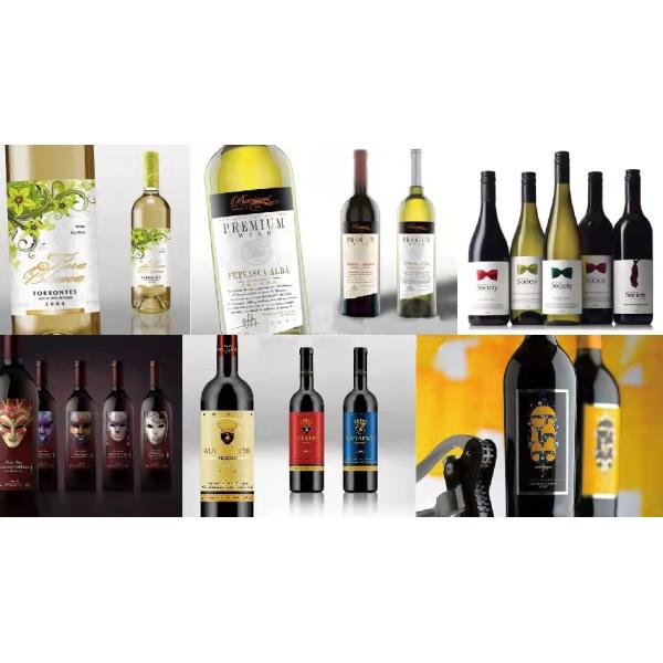 Red Wine Label Stickers Paper Printed Birthday Waterproof Adhesive