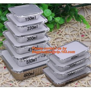 Rectangular disposable aluminum foil container for fast food, full-size deep