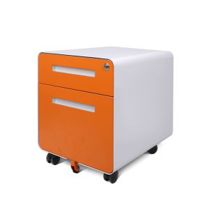 Anti Tilt Round Edge 2 drawer mobile pedestal file With Moveable Castor