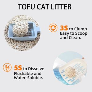 Large Natural Tofu Clumping Cat Litter Flushable Kitty Cat Litter