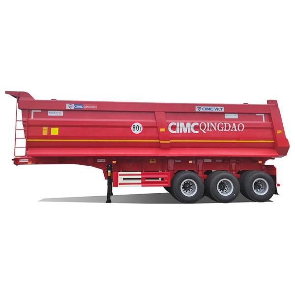 Quality 7.2 / 8.2 / 9.6 / 10.5 m Carbon Steel Chassis Tipper Semi Trailer for Building Materials Transport wholesale