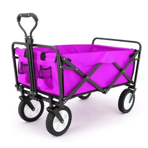 Portable 300LBS Folding Camping Wagon Garden Cart Shopping Trolley with Portable