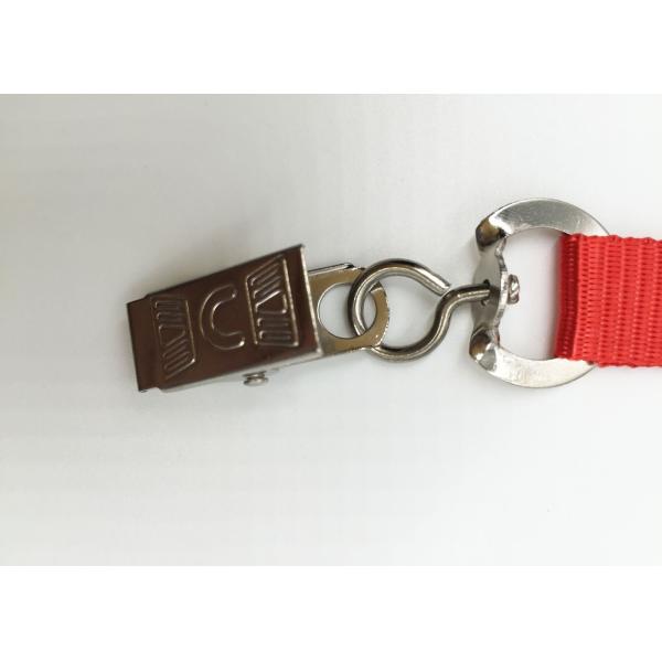 20 MM Nylon Silk Screen Lanyards , Custom Breakaway Lanyards With Metal Hook