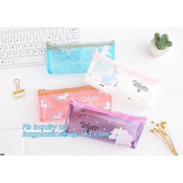 Vinyl Clear PVC Cosmetic Bag in Slider Zipper Toiletry Travel Packaging Bag, pvc