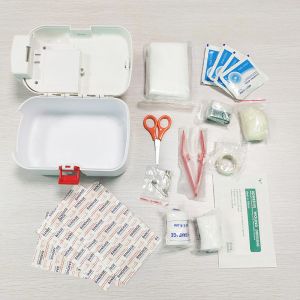 FDA Portable First Aid Kit Emergency Automobile Torch Box Tool Case With Light