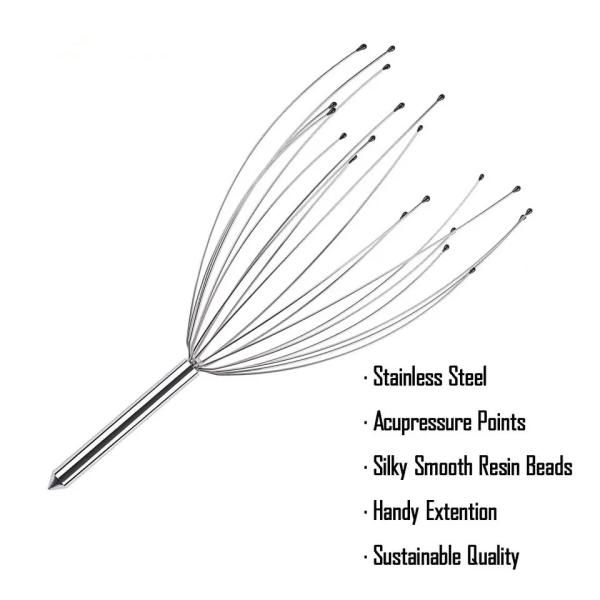 Quality 20 Fingers Metal Spider Head Scalp Massager Handheld Hair Scalp Head Massager wholesale