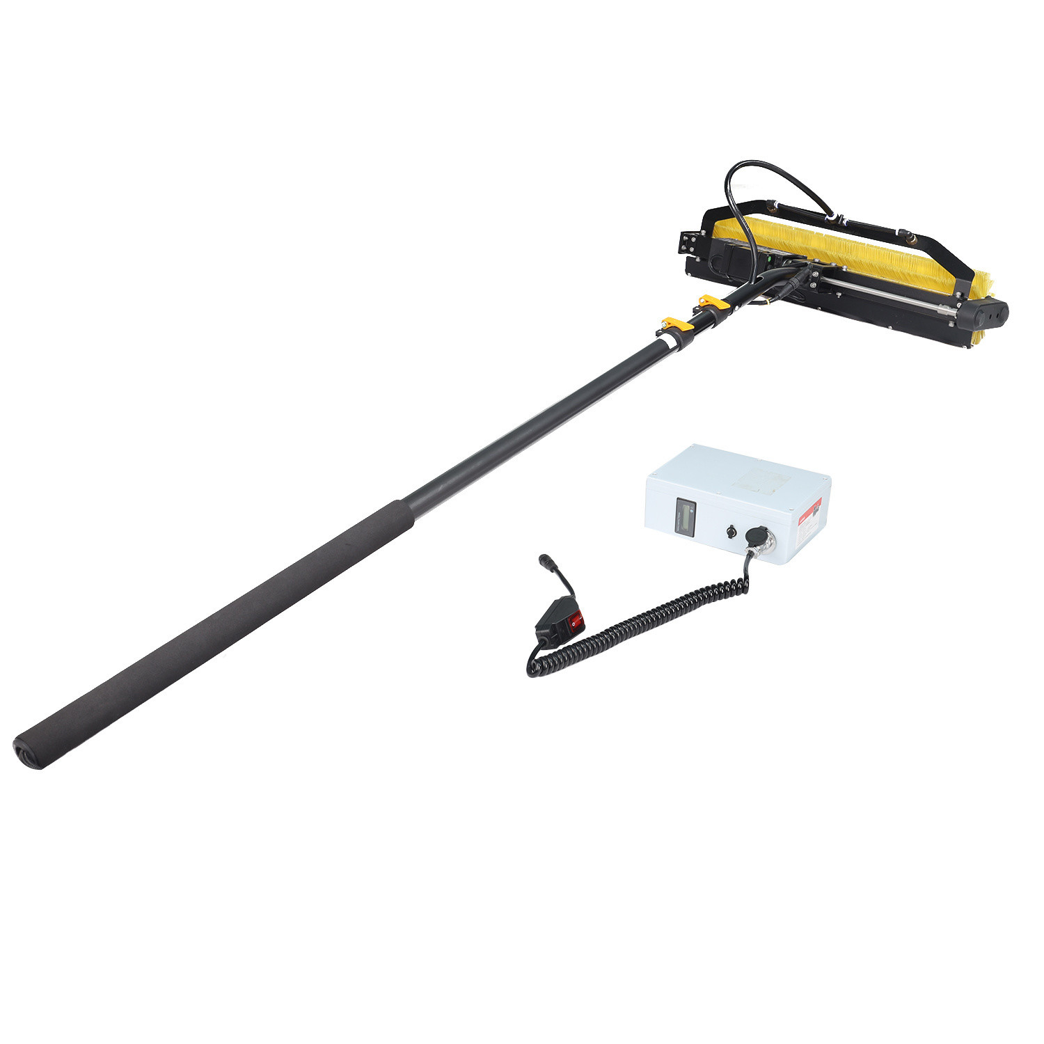 Rolling Brush Head and Carbon Fiber Rod for Solar Panel Cleaning in Building