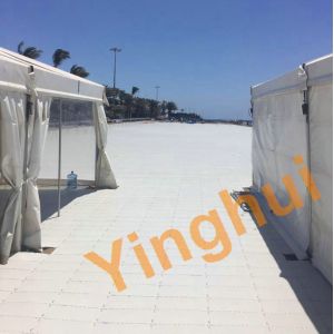 Interlocking Plastic Floor Tiles Temporary Outdoor Flooring Over Grass for