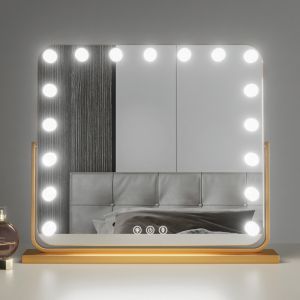 Makeup Countertop Vanity Mirror 5x Lighted 360 Degree Rotated