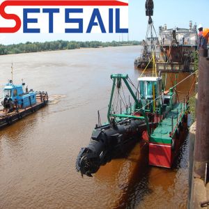 Water Flow Hydraulic Cutter Suction Dredger with Double Sand Pump and Spud