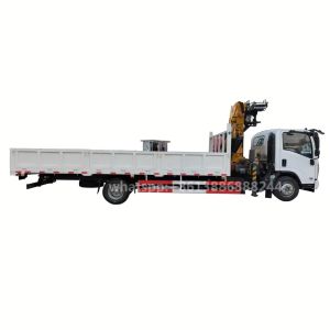 ISuzu Mobile Truck Mounted Crane 5 Tons Folding Arm 6 Speed Transmission