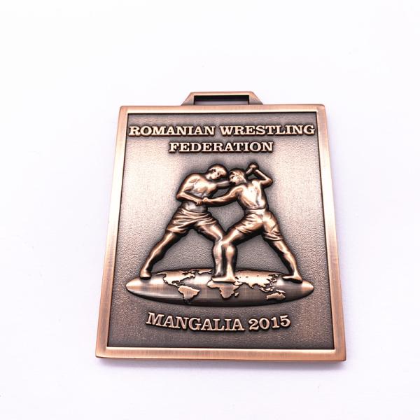 Quality Antique Copper Plated Custom Metal Medals 3D Double Sided With Ribbon wholesale