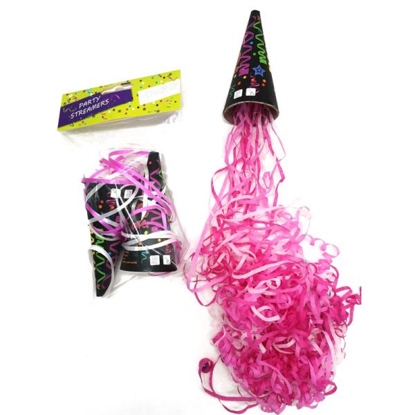 Quality Eco Friendly Pull Pop Pink Paper Hand Throw Streamer wholesale
