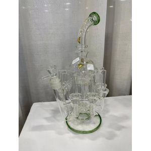China 14Inch Glass Water Pipes Borosilicate Straight Hookah Smoking DAB Rig beaker bubbler bong on sale