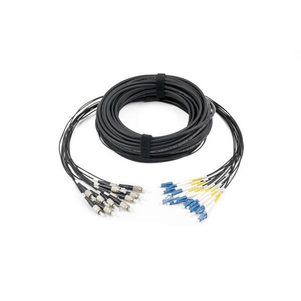 Customized Pre Terminated Multi Fiber Cables Singlemode 12 Core With FC/LC LSZH