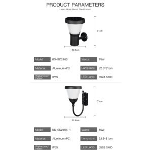 Optically Controlled LED Garden Solar Light Dustproof Aluminum PC Material with