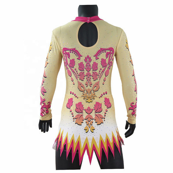 Quality Rhythmic Cool Gymnastics Leotards Sublimation Printing With Back Invisible Zipper wholesale