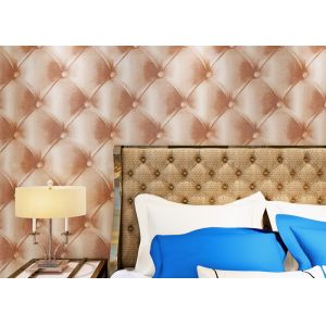 Luxury Grey European Style Wallpaper ,  3D Effect Leather Pattern Wallpaper