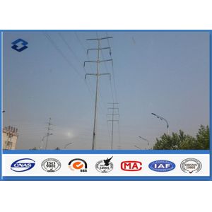 China Hot Dip Galvanized Electrical Steel Transmission Poles Voltage 66KV 69KV on sale