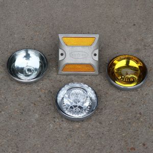 Roadway Safety Reflective Glass Cat Eye with 10 cm-25 cm Reflective Tape