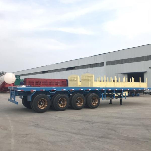 Quality 40FT Low Boy Platform Heavy Skeleton Flatbed Transport Truck Semi Trailer For Various Roads wholesale