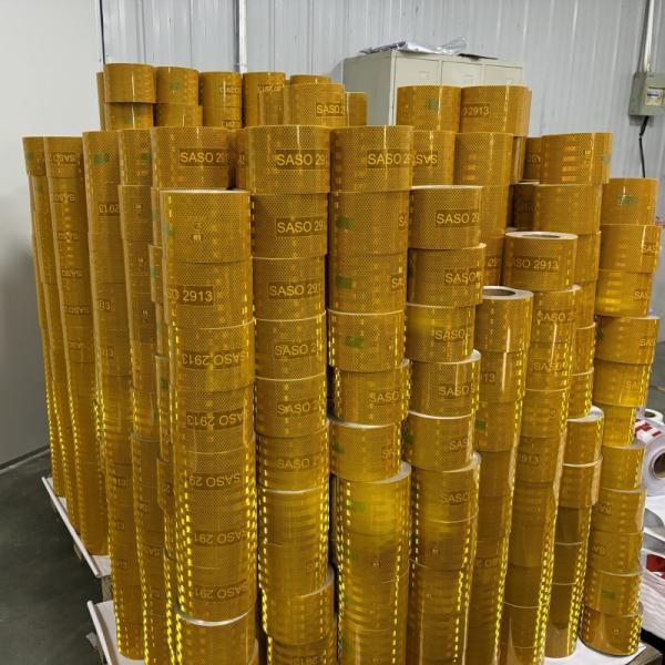 5cm 7.5 cm 10 cm Yellow Metallized Acrylic SASO 2913 Conspicuity Reflective Tape