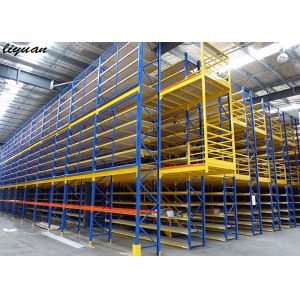 Warehouse Storage Mezzanine Racking System Powder Coated Surface Stable
