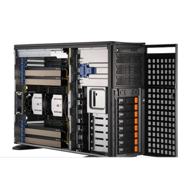 Quality Hybrid Dual SuperServer Tower 4U GPU Server 8x 3.5" SYS-741GE-TNRT 10 Gigabit Ethernet 2000W 1+1 Redundant wholesale