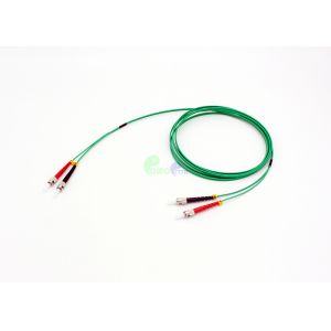 OM2 50 / 125 ST To ST Fiber Patch Cable PC To PC Polish LSZH Orange For Gigabit