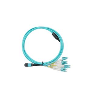 8 Cores OM3 MPO To LC Duplex Fiber Patch Cord Data Transmission Networks Optical