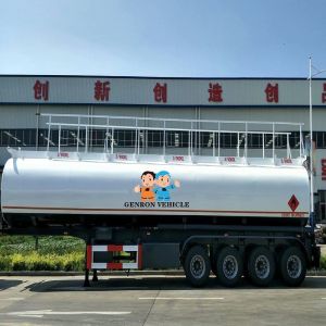 Large Capacity Gasoline Lorry 4 Inch Valve CCC 50T Liquid Tanker Trailer