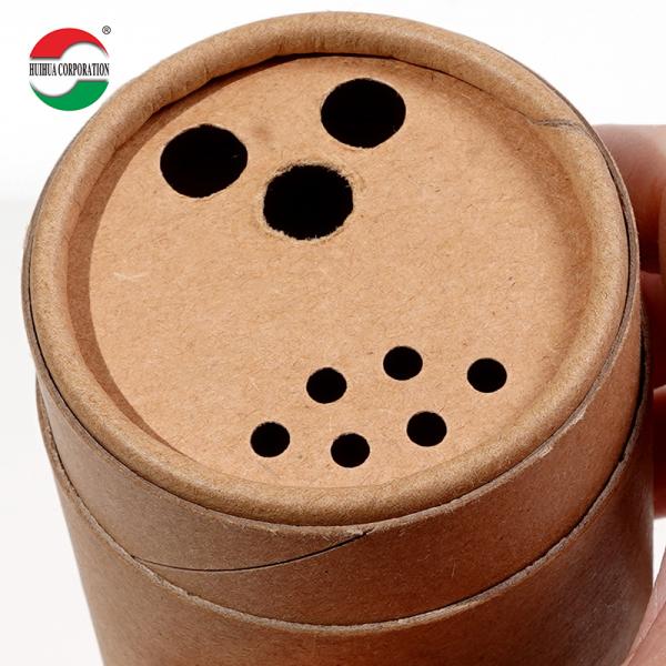 Quality Custom Printed Food Grade Paper Spice Shaker Tube with Tin Top wholesale