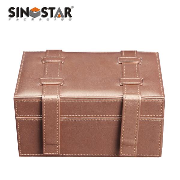 Quality Rectangular Shape Leather Jewelry Box Screen Printing Surface Finish Customized wholesale