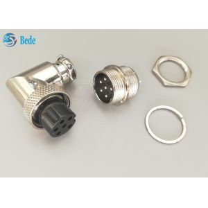 Silver Plated Aviation Connector Plug gx16 6 Pins Male And Elbow Female