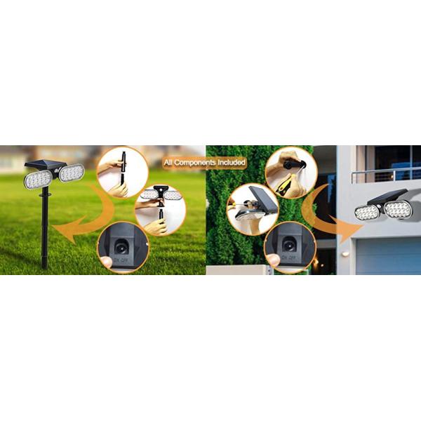 stand in ground or wall mount available waterpproof outdoor solar lights IP65 daylight white