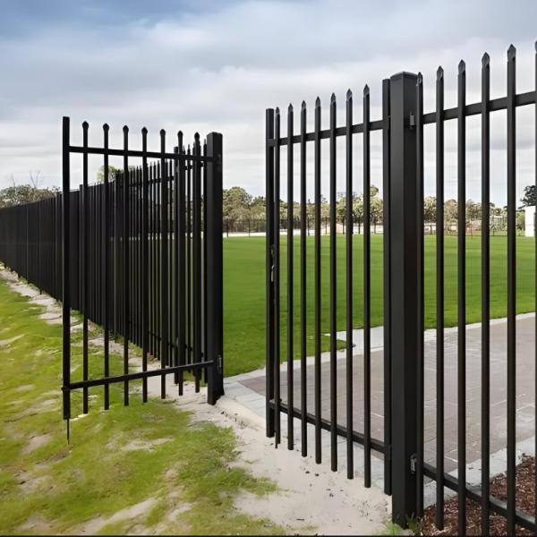 Quality 8ft Modern Metal Steel Picket Fence Black Square Tube For Residential Garden wholesale
