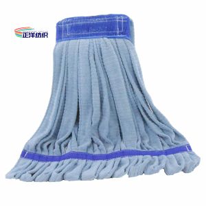 14oz Wet Cleaning Mop Medium Size Blue Loop End Microfiber Tube Mop