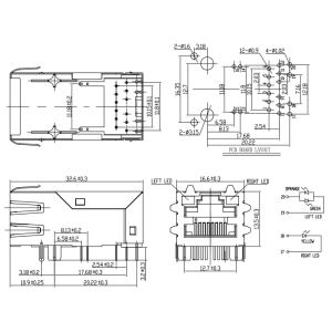 High Performance RJ45 Single Port Connector Poe Function With 8mA Bias Current