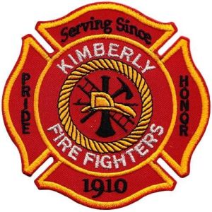 Custom Iron On Embroidered Badge twill fabric Background Firefighter Patches