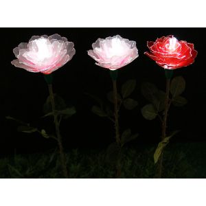 China LED Simulation Silicone Rose Lights Lawn Flower Lamp Garden Courtyard Bright Landscape Decorative on sale