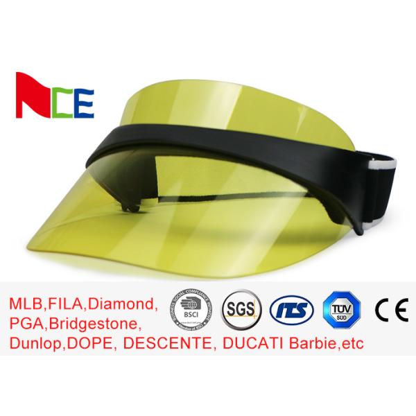 Quality Green Adjustable Sun Visor Cap With UV50+ Colored Jacquard Elastic Tape wholesale